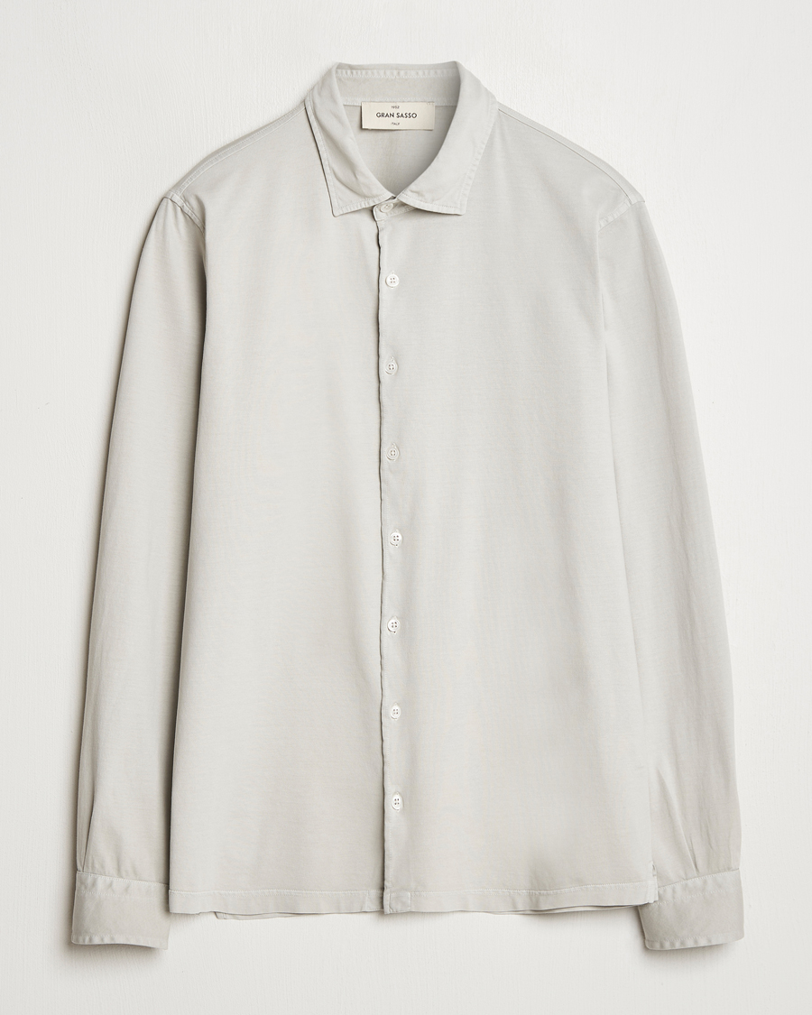 Men | Shirts | Gran Sasso | Washed Cotton Jersey Shirt Beige