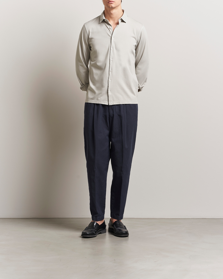 Men | Shirts | Gran Sasso | Washed Cotton Jersey Shirt Beige