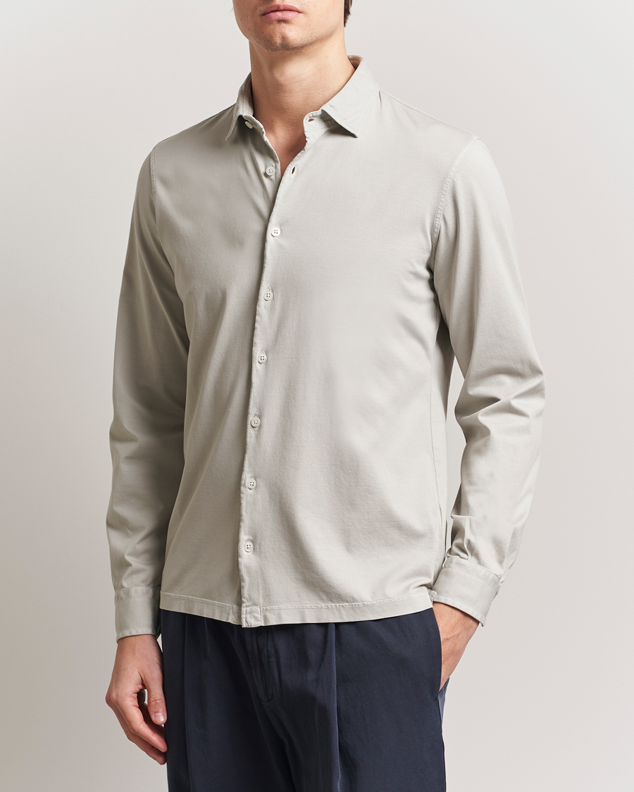 Men | Shirts | Gran Sasso | Washed Cotton Jersey Shirt Beige