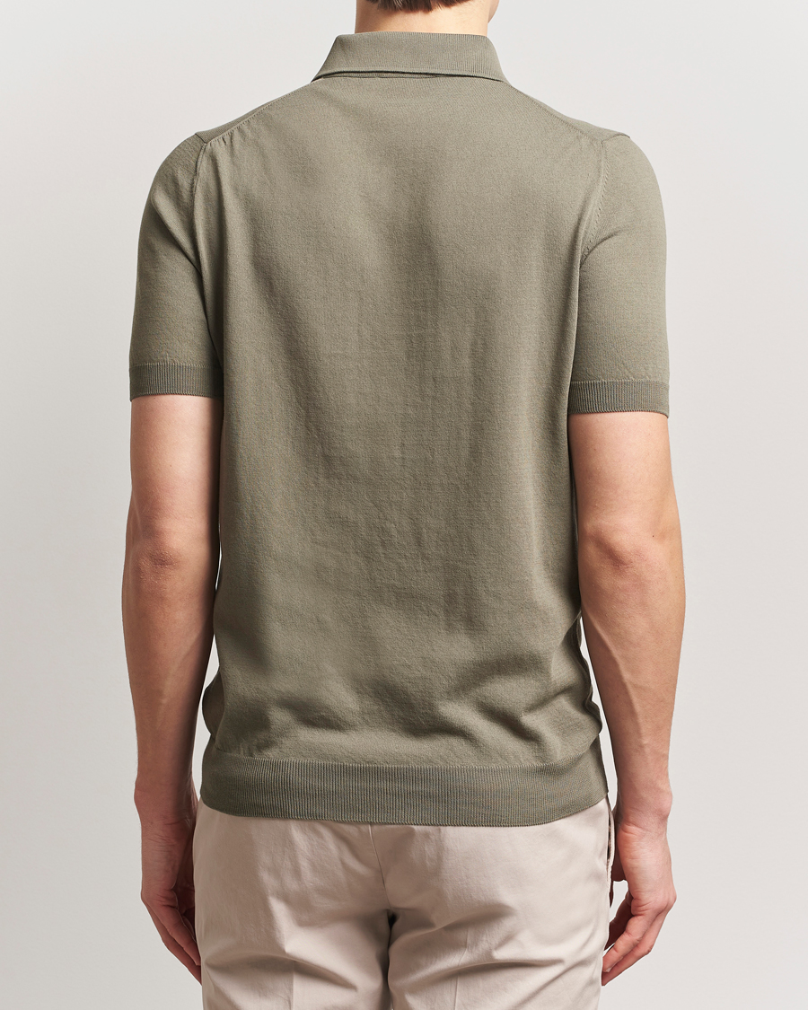 Men | Polo Shirts | Gran Sasso | Cotton Knitted Polo Olive Melange