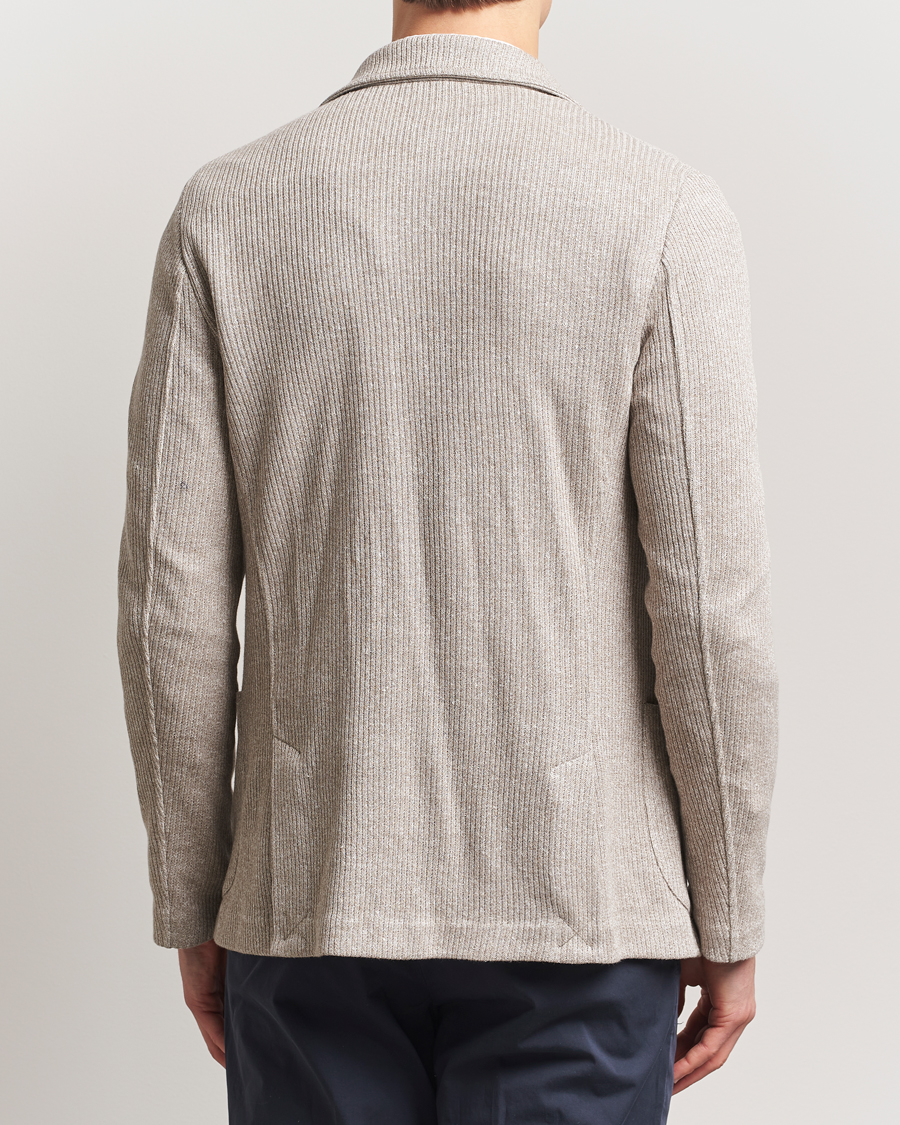 Men | Blazers | Gran Sasso | Linen/Cotton Knitted Blazer Beige Melange