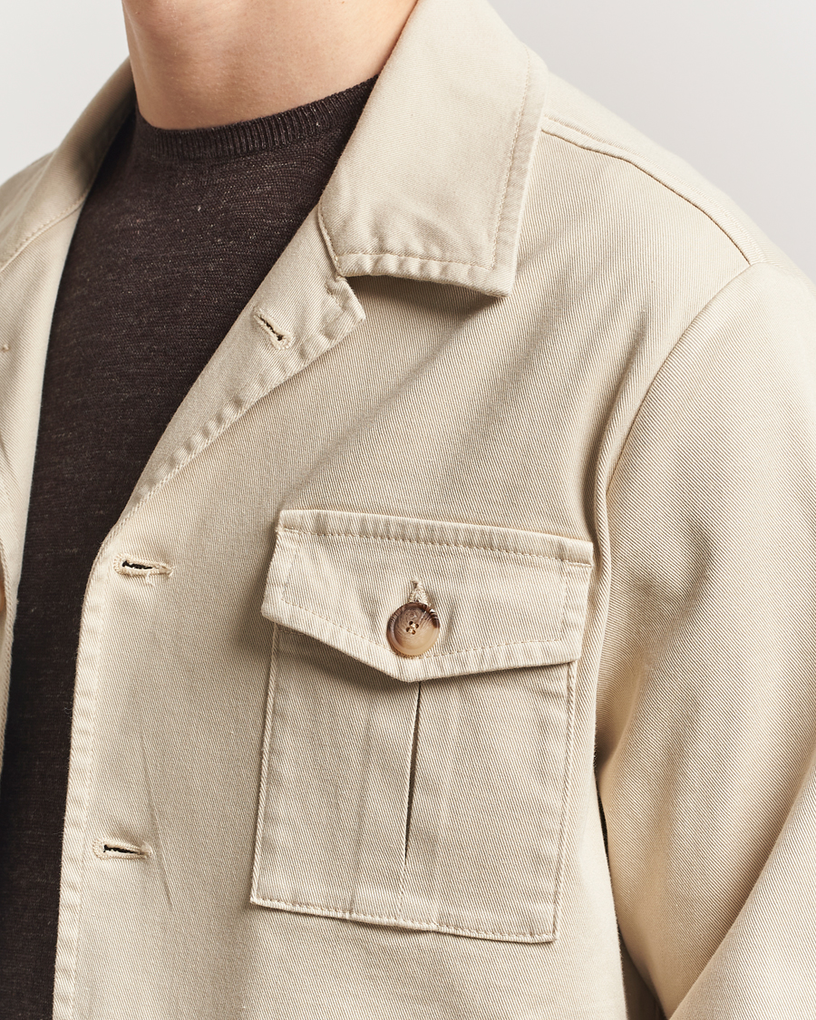 Men | Coats & Jackets | Gran Sasso | Cotton Twill Safari Jacket Beige