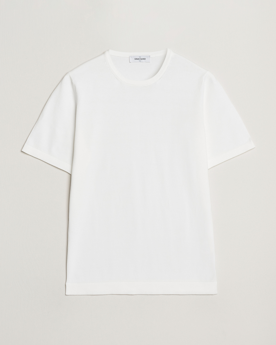 Men | T-Shirts | Gran Sasso | Cotton Knitted Crew Neck T-Shirt White