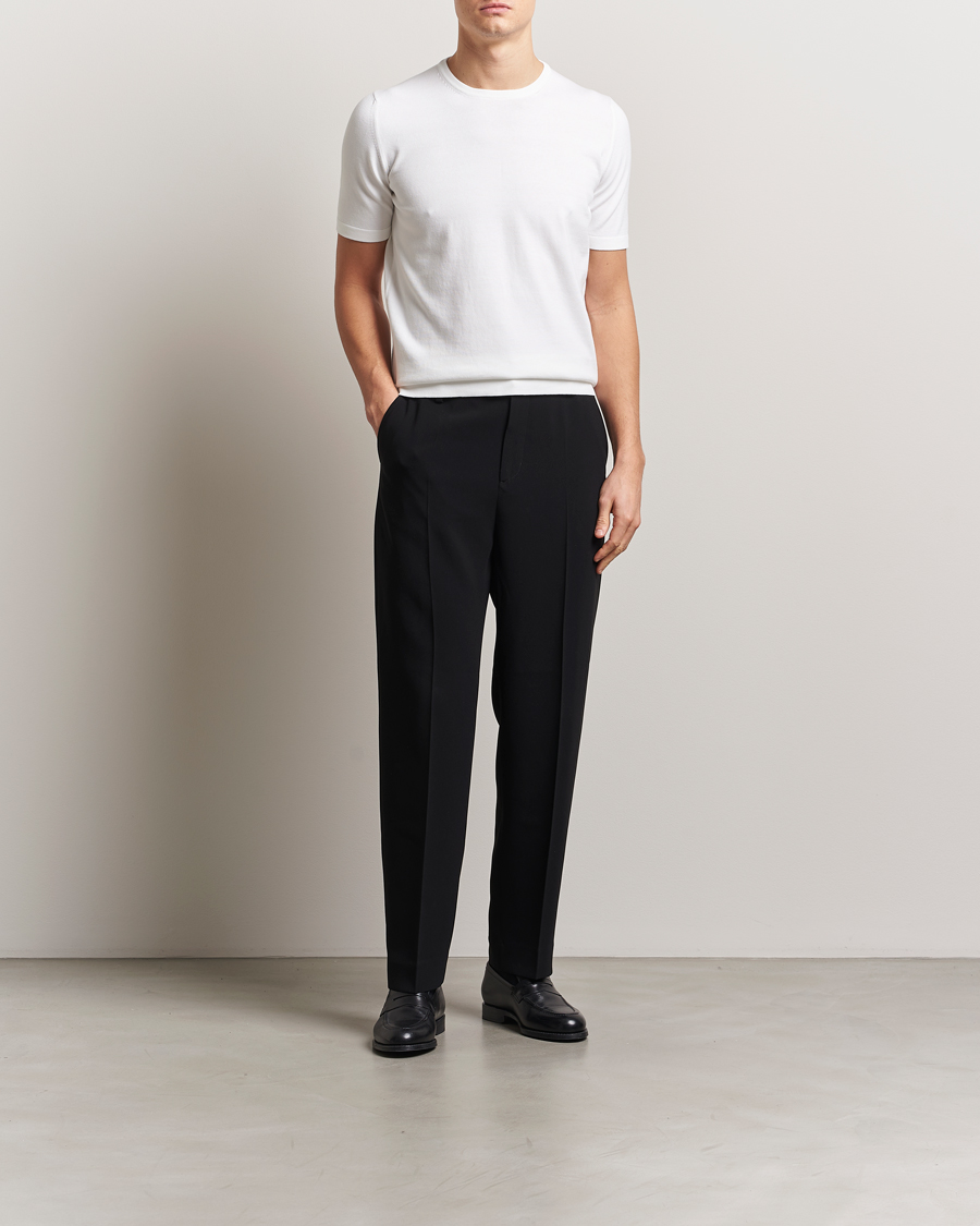 Men | T-Shirts | Gran Sasso | Cotton Knitted Crew Neck T-Shirt White