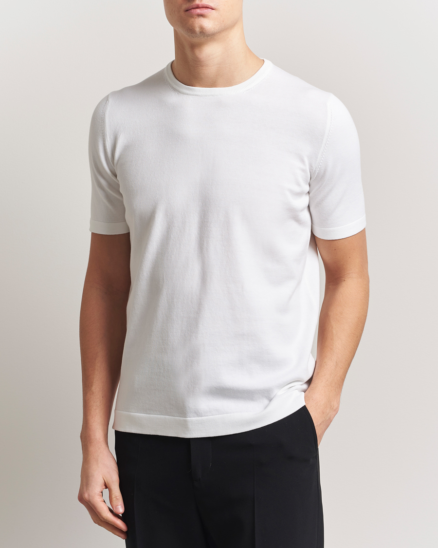 Men | T-Shirts | Gran Sasso | Cotton Knitted Crew Neck T-Shirt White