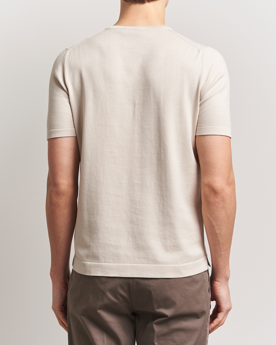 Men | T-Shirts | Gran Sasso | Cotton Knitted Crew Neck T-Shirt Beige