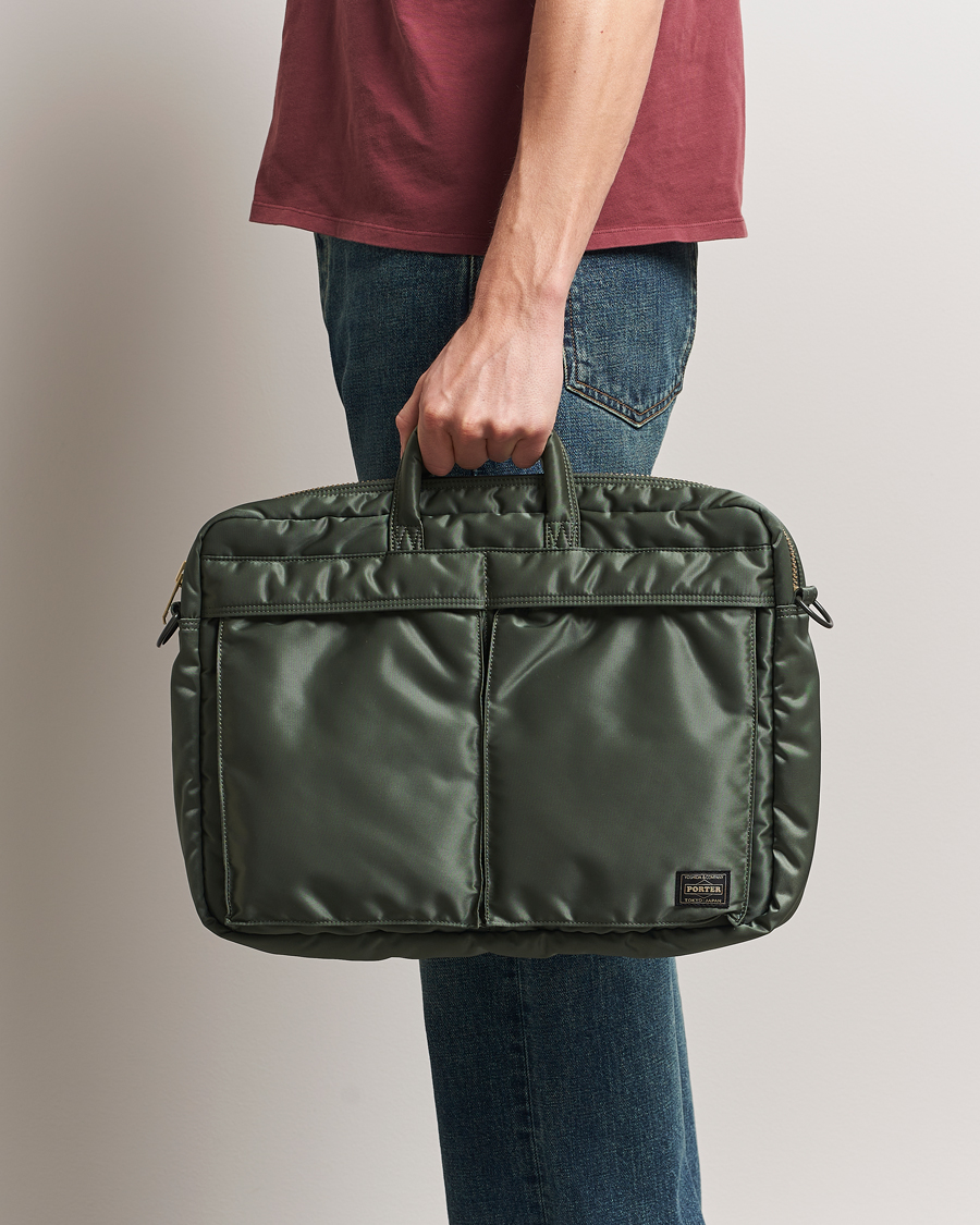 Men | Bags | Porter-Yoshida & Co. | New Tanker 2Way Document Bag Sage Green