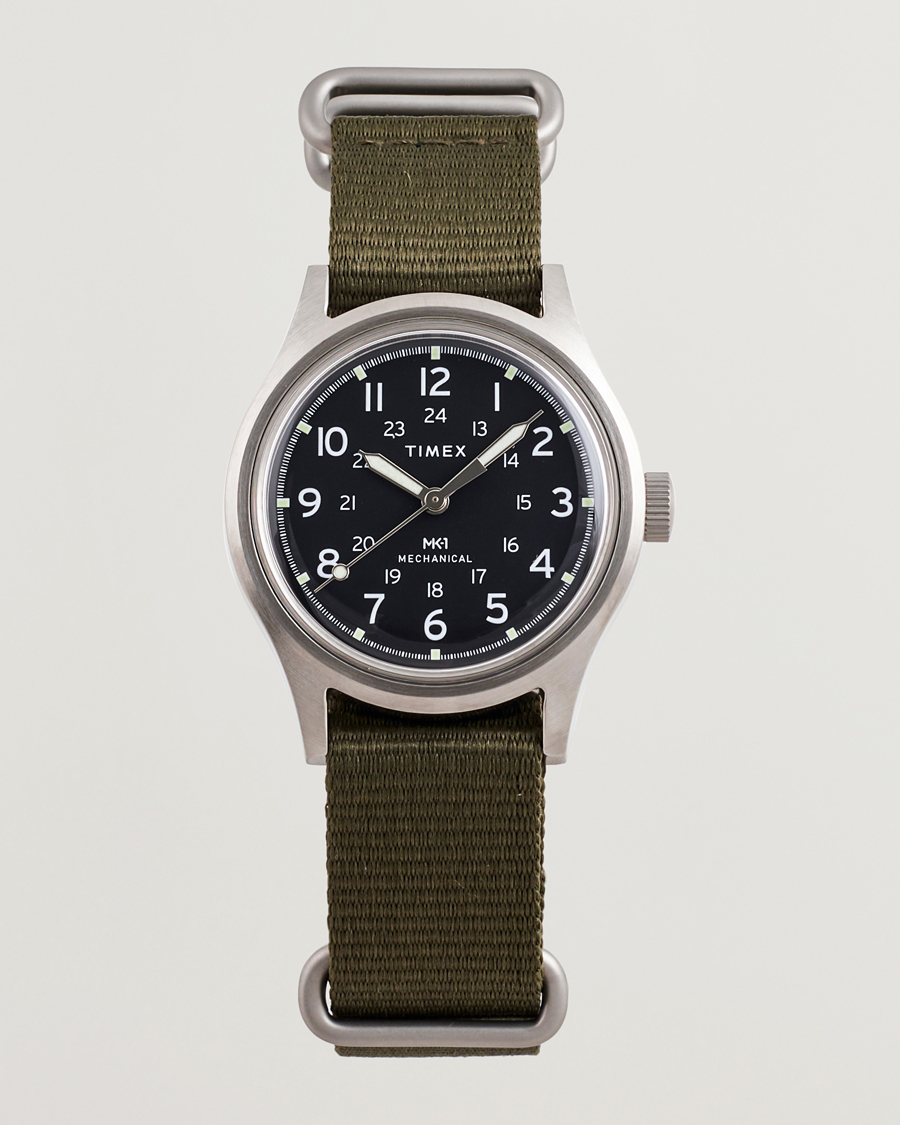 Men | Timex MK1 Hand Wind 36mm Green Black Dial | Timex | MK1 Hand Wind 36mm Green Black Dial