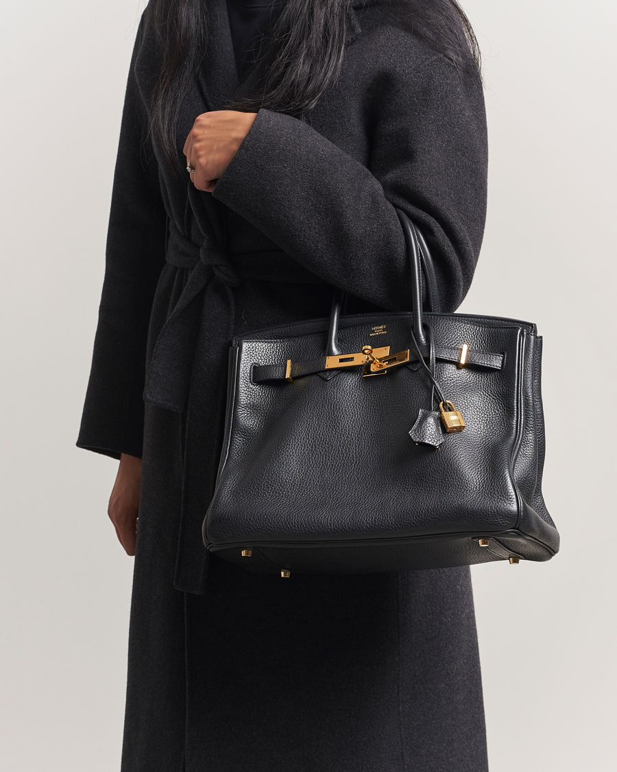 Men | Hermès Pre-Owned Birkin 35 Taurillon Clémence Leather Black | Hermès Pre-Owned | Birkin 35 Taurillon Clémence Leather Black