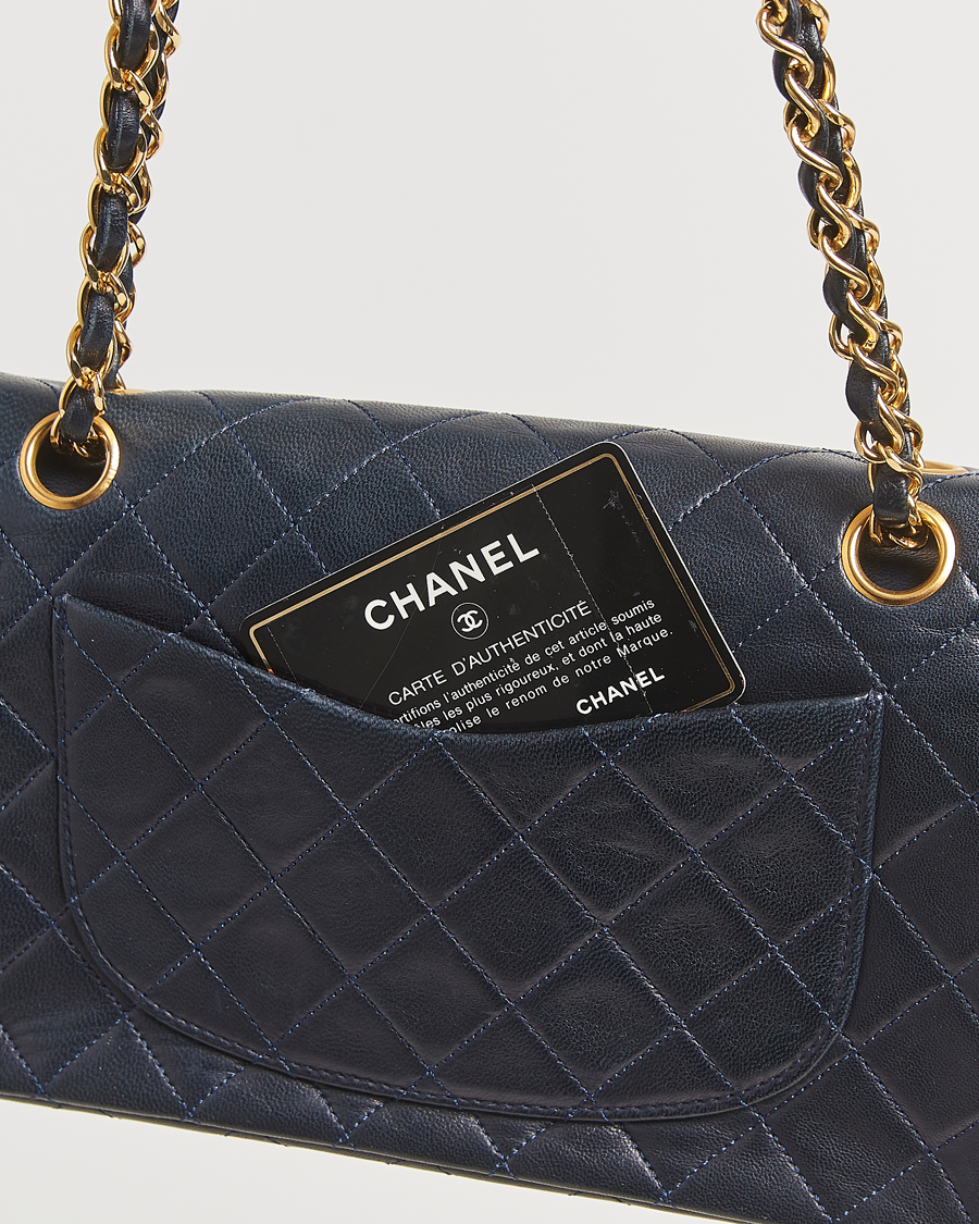 Men | Gifts for Her | Chanel Pre-Owned | Classic Small Double Flap Bag Lambskin Navy