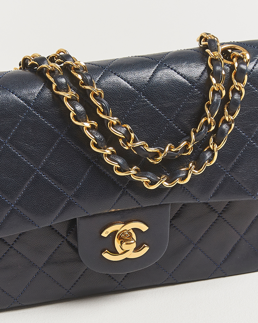 Men | Gifts for Her | Chanel Pre-Owned | Classic Small Double Flap Bag Lambskin Navy