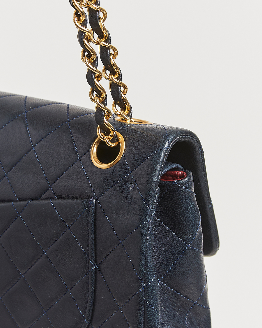 Men | Gifts for Her | Chanel Pre-Owned | Classic Small Double Flap Bag Lambskin Navy