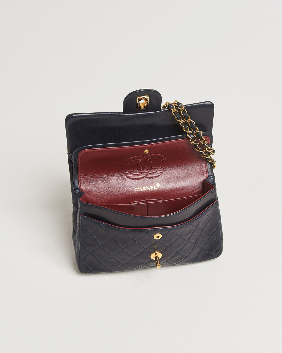 Men | Gifts for Her | Chanel Pre-Owned | Classic Small Double Flap Bag Lambskin Navy