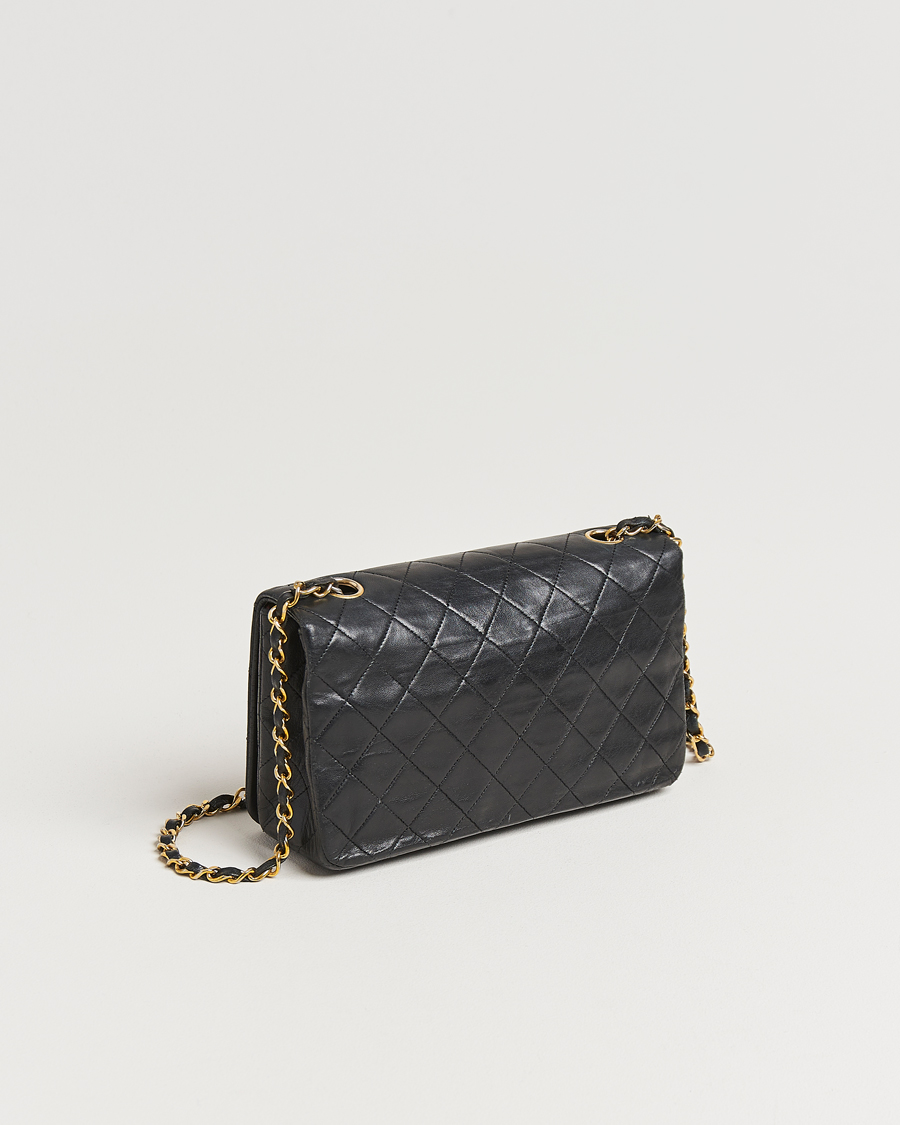 Men | Chanel Pre-Owned Classic Single Flap Bag Lambskin Black | Chanel Pre-Owned | Classic Single Flap Bag Lambskin Black