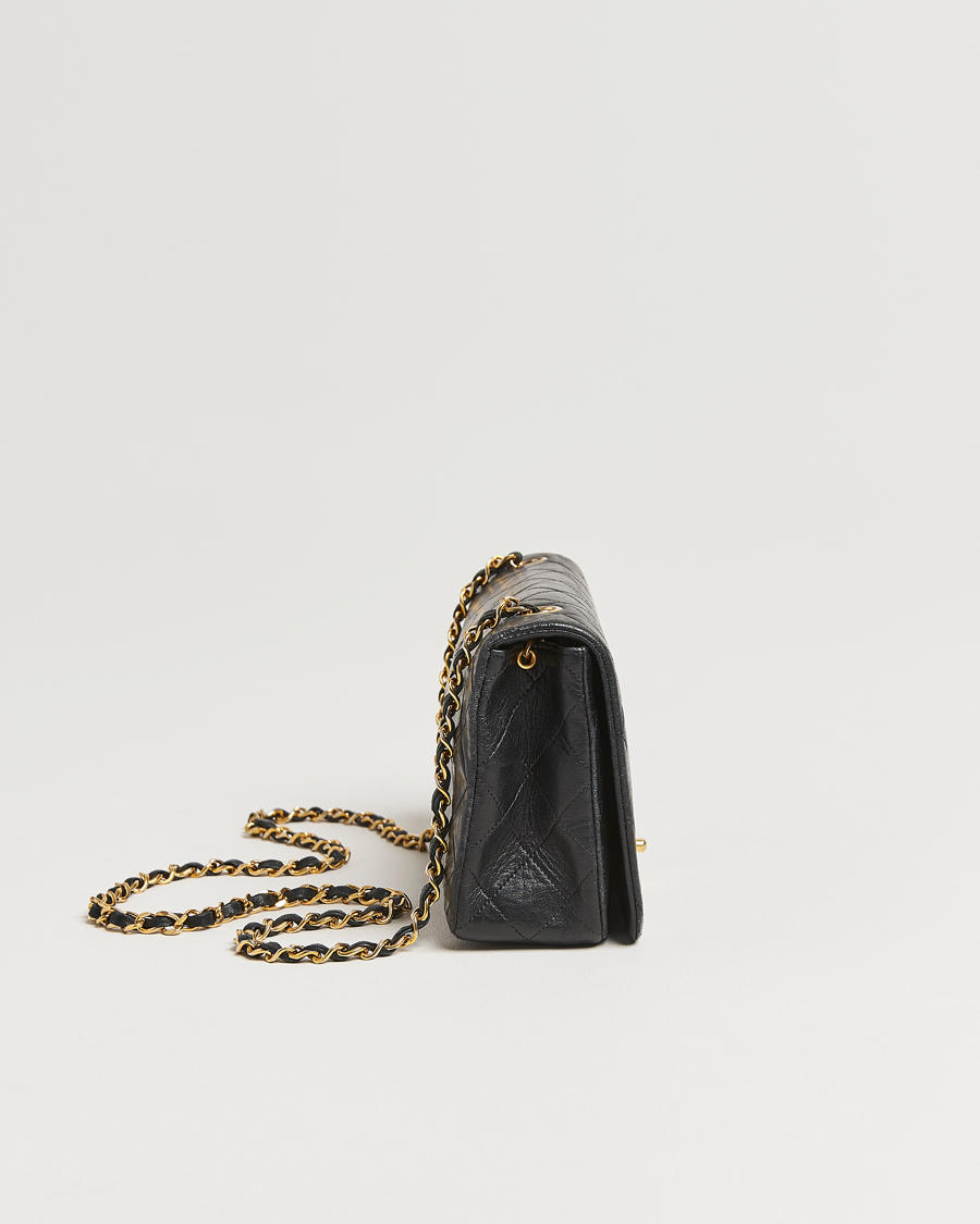Men | Chanel Pre-Owned Classic Single Flap Bag Lambskin Black | Chanel Pre-Owned | Classic Single Flap Bag Lambskin Black