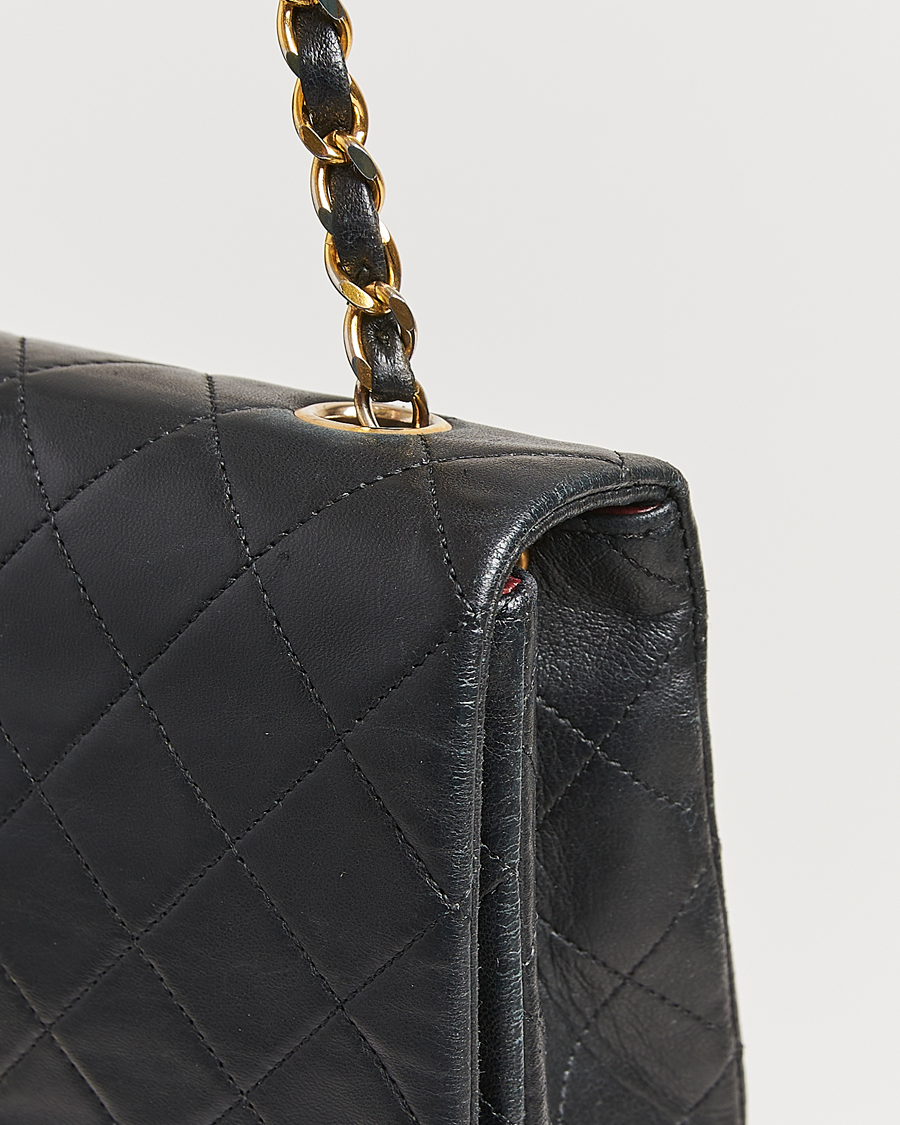 Men | Chanel Pre-Owned Classic Single Flap Bag Lambskin Black | Chanel Pre-Owned | Classic Single Flap Bag Lambskin Black