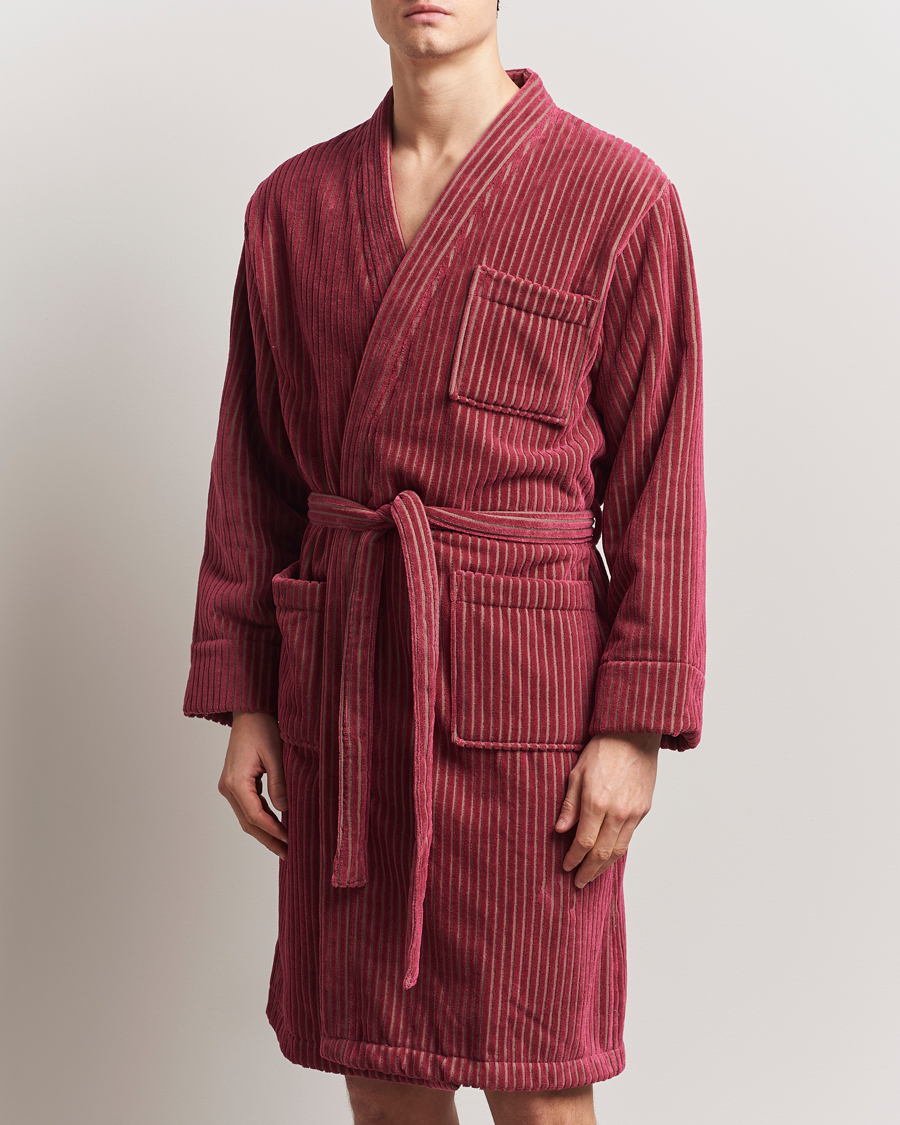 Men | Pyjamas & Robes | OAS | Striped Velour Robe Botanico