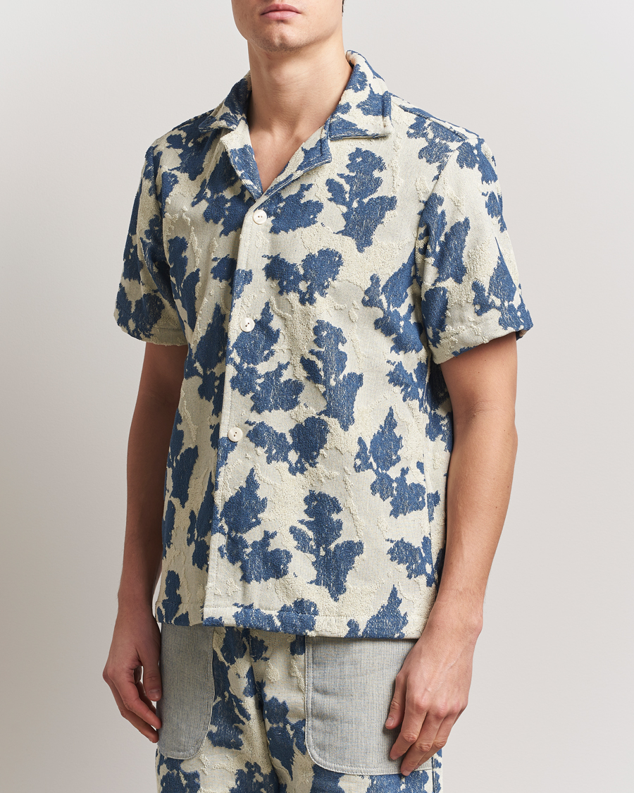 Men | Shirts | OAS | Short Sleeve Cuba Terry Shirt Sail Contrast