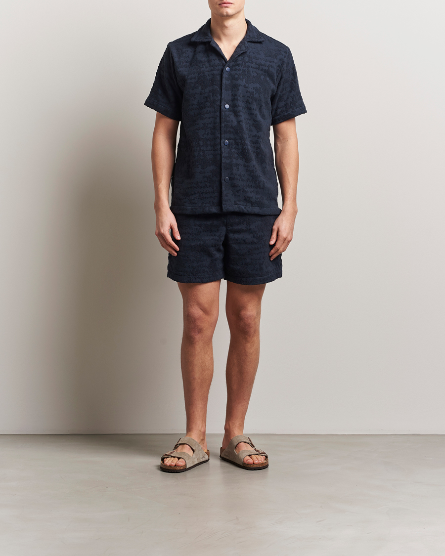 Men | Shirts | OAS | Short Sleeve Cuba Terry Shirt Night Lagoon
