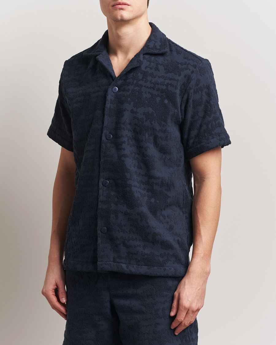 Men | Shirts | OAS | Short Sleeve Cuba Terry Shirt Night Lagoon