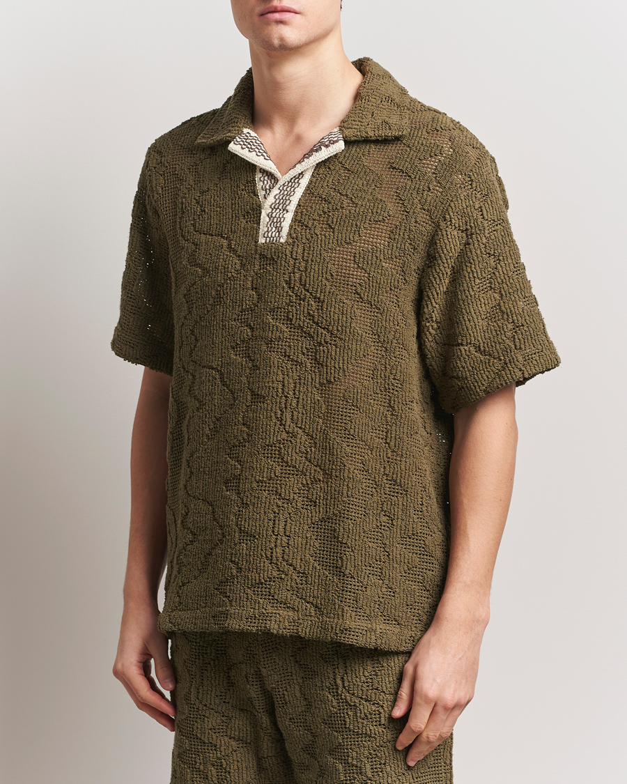 Men | Shirts | OAS | Cuba Crochet Shirt Pine Verve