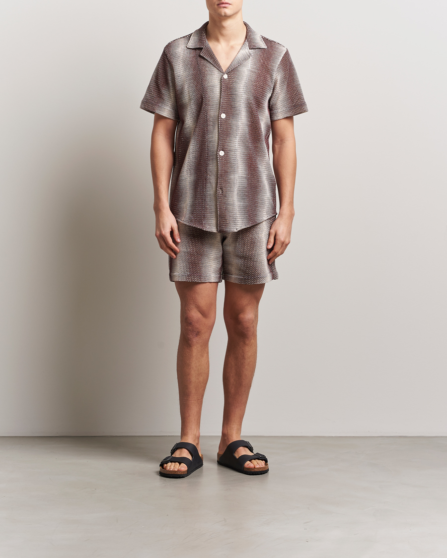 Men | Shirts | OAS | Short Sleeve Cuba Net Shirt Merlot Echo
