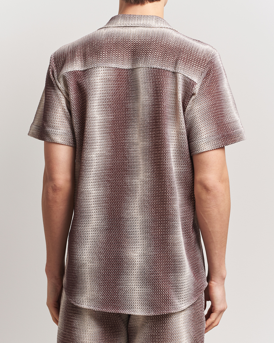Men | Shirts | OAS | Short Sleeve Cuba Net Shirt Merlot Echo