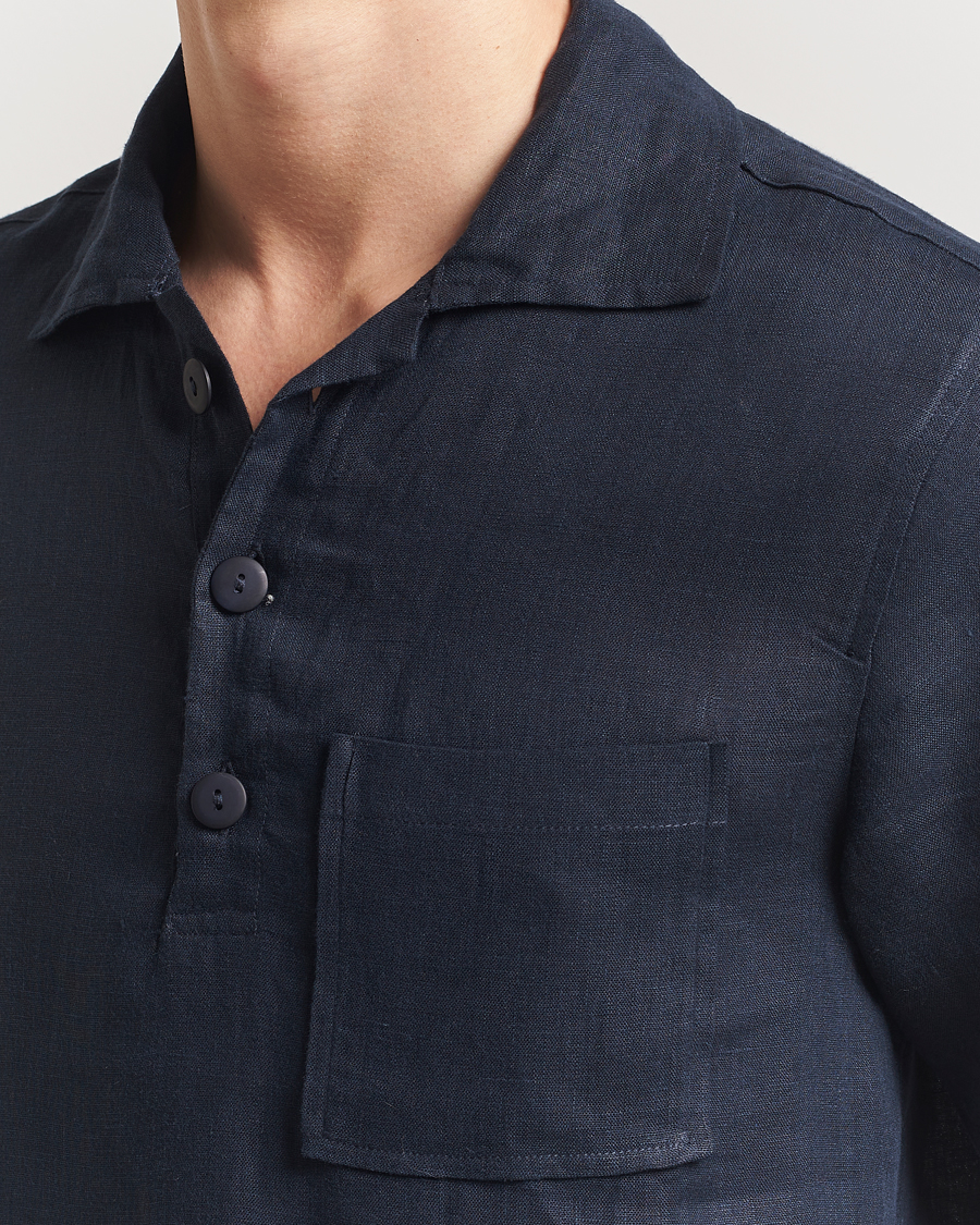 Men | Shirts | OAS | Cuba Linen Shirt Dark Navy