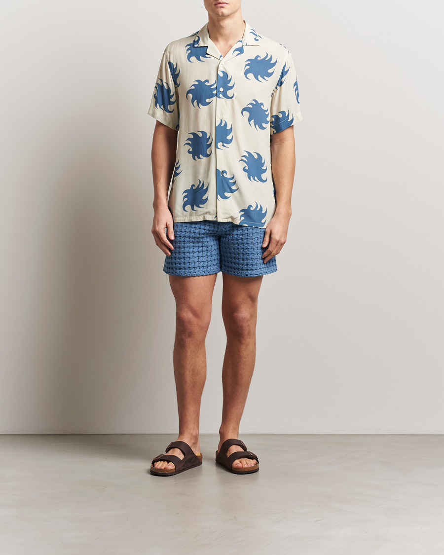 Men | Shirts | OAS | Viscose Resort Short Sleeve Shirt Sky Ember