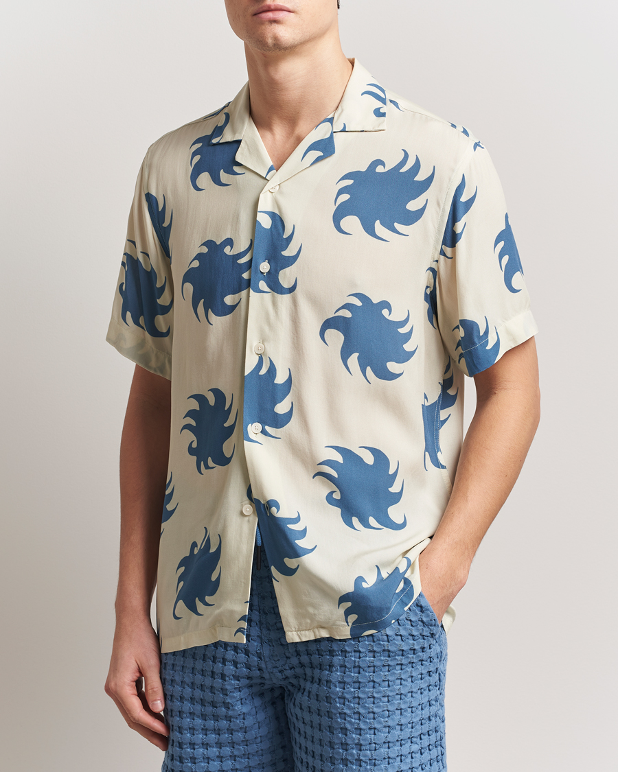 Men | Shirts | OAS | Viscose Resort Short Sleeve Shirt Sky Ember