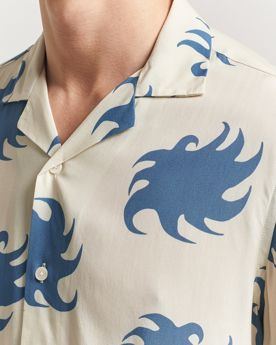 Men | Shirts | OAS | Viscose Resort Short Sleeve Shirt Sky Ember