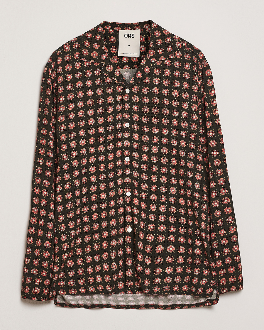 Men | Shirts | OAS | Long Sleeve Resort Viscose Shirt Coffe Lumo