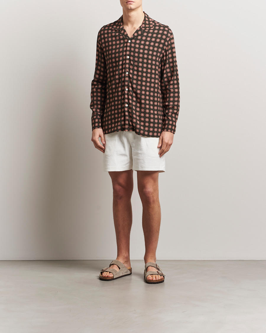 Men | Shirts | OAS | Long Sleeve Resort Viscose Shirt Coffe Lumo
