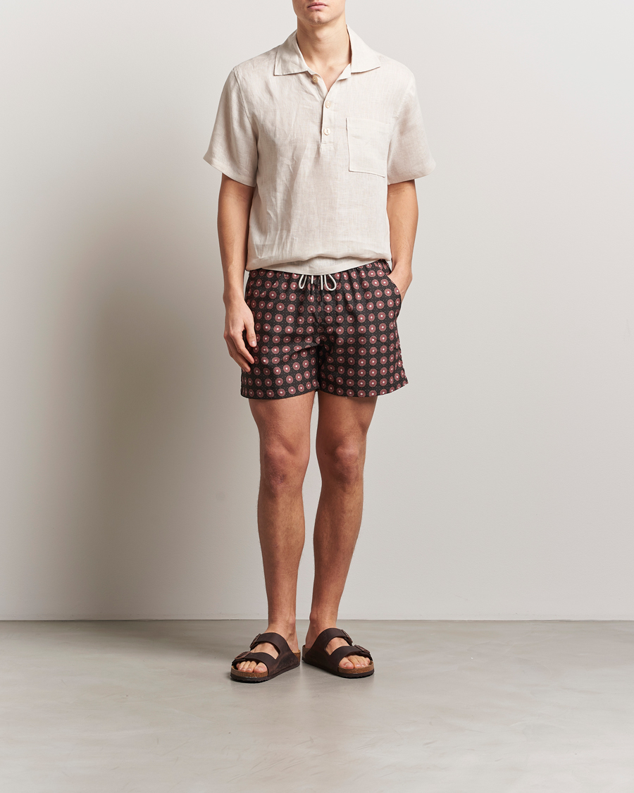 Men | Swimwear | OAS | Printed Swimshorts Coffe Lumo
