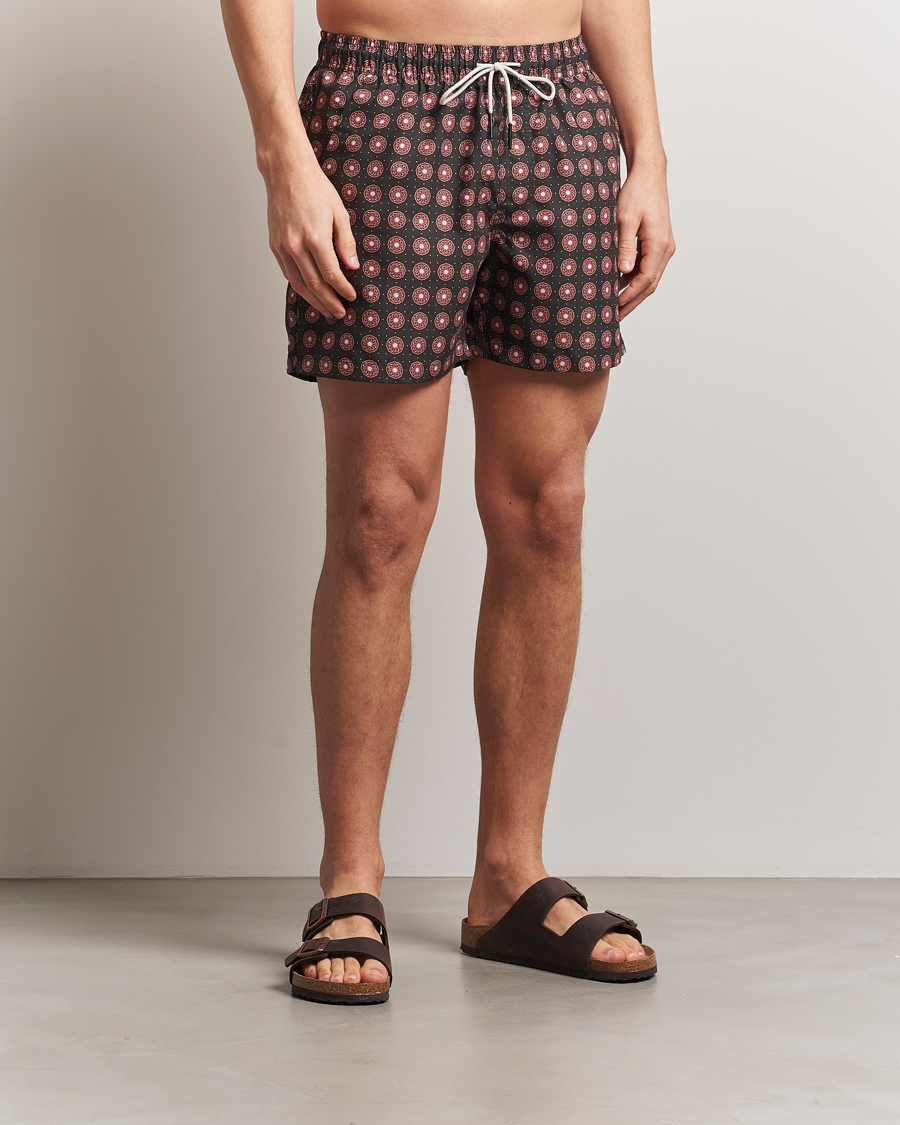 Men | Swimwear | OAS | Printed Swimshorts Coffe Lumo