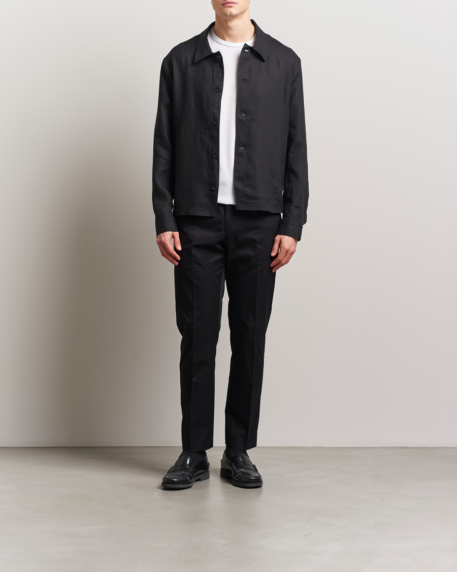 Men | Trousers | Tiger of Sweden | Tannen Cotton Drawstring Trousers Black