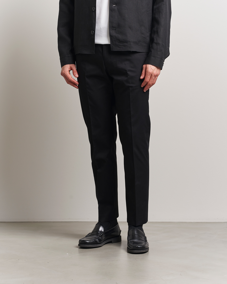 Men | Trousers | Tiger of Sweden | Tannen Cotton Drawstring Trousers Black