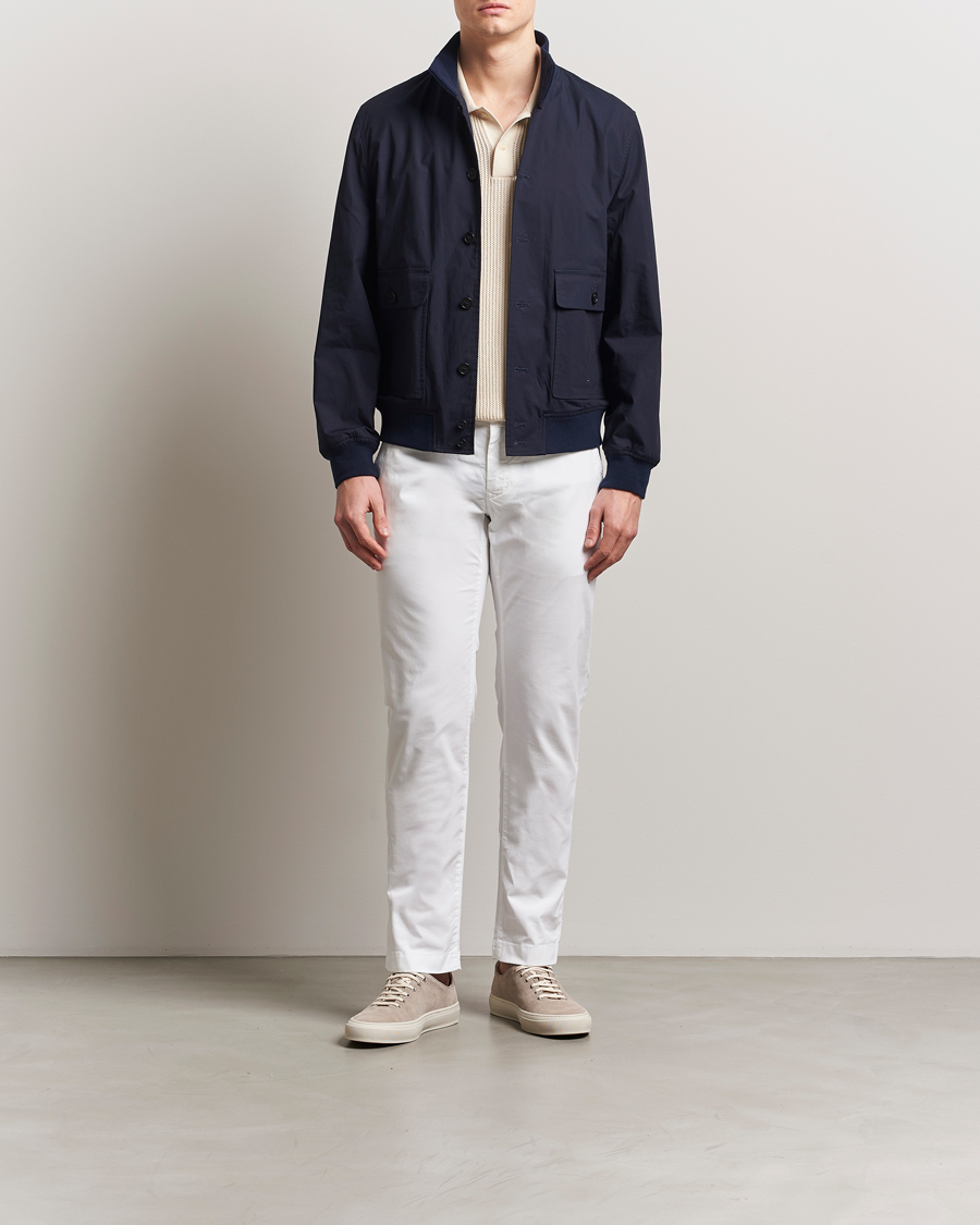 Men | Trousers | Jacob Cohën | Bobby Cotton Gabardine Chinos White