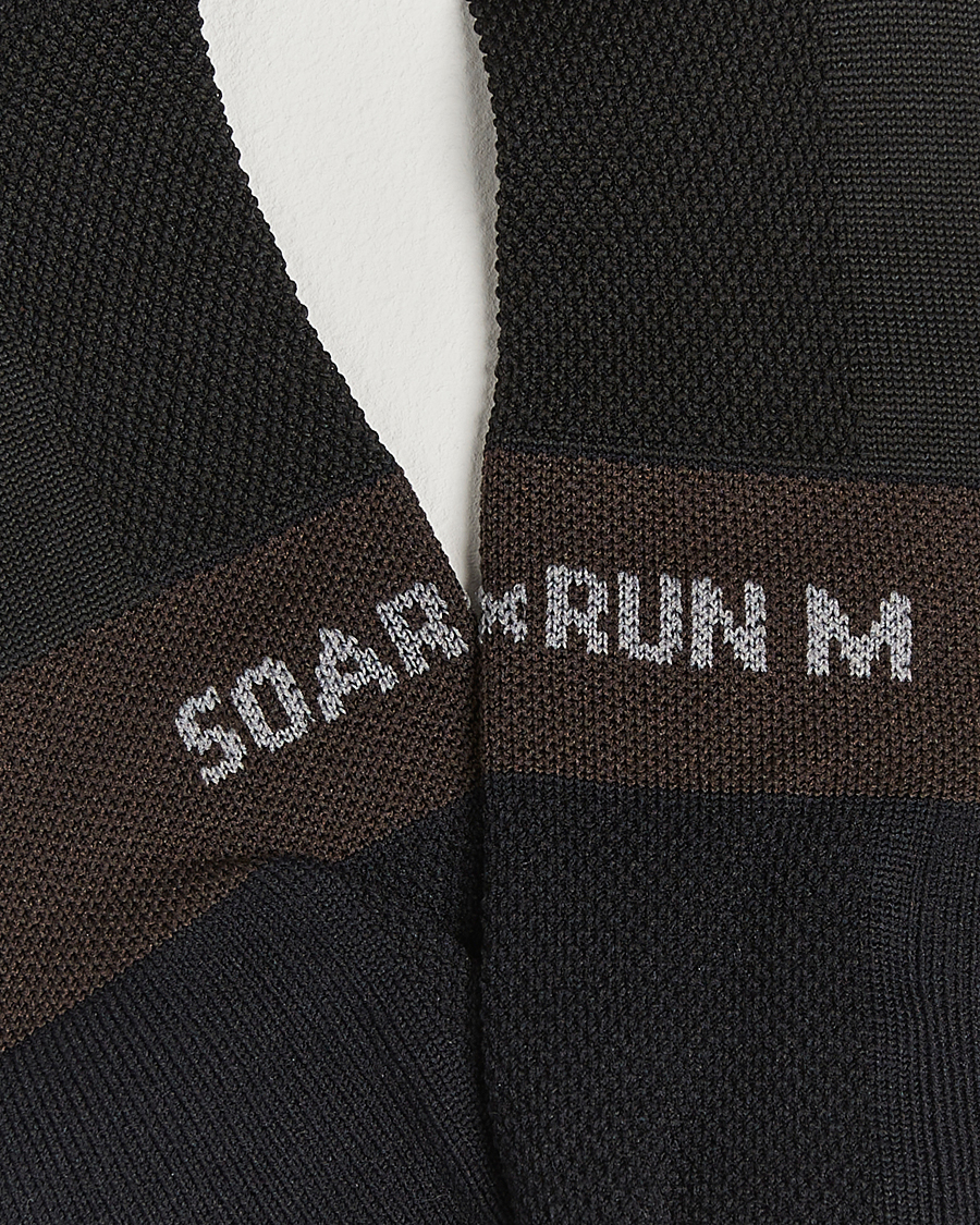 Men | Underwear & Socks | SOAR Running | Diamond Crew Sock Black/Brown
