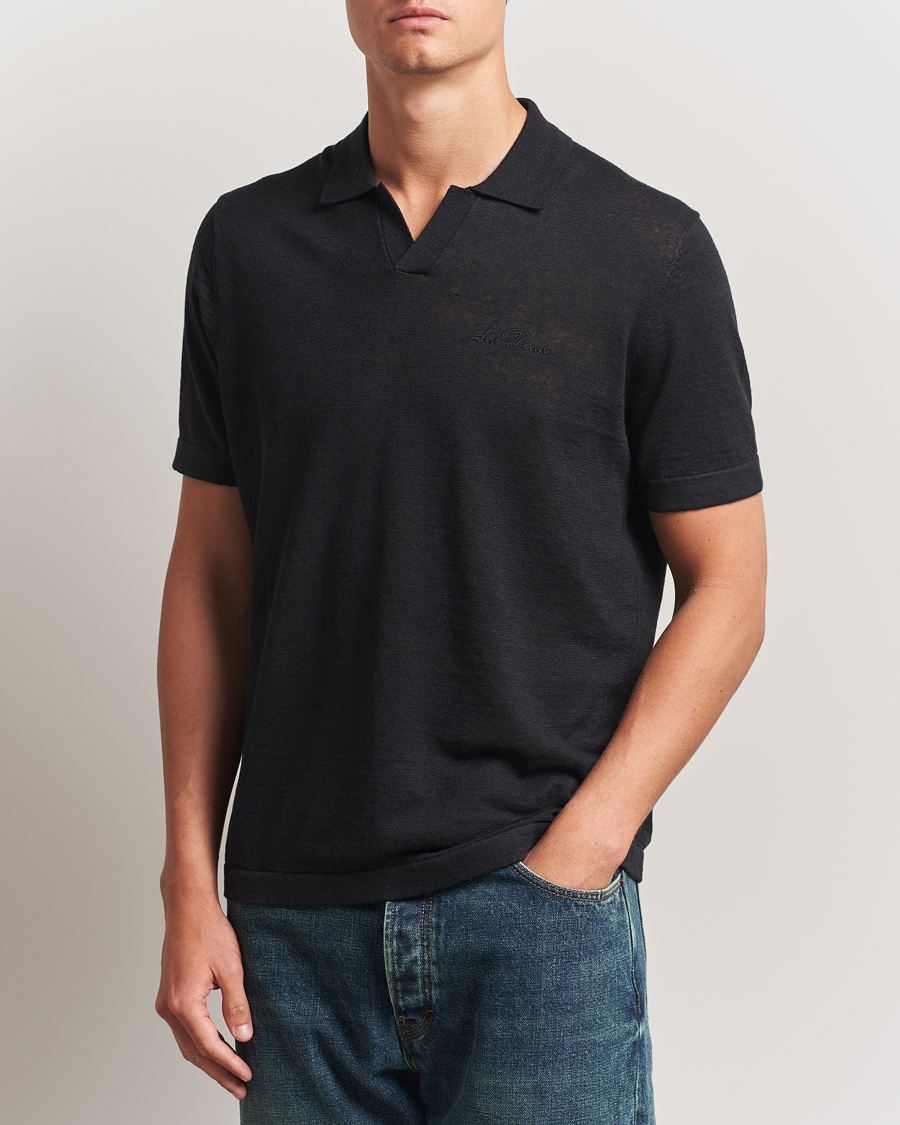 Men | Polo Shirts | LES DEUX | Emmanuel Knit Polo Black