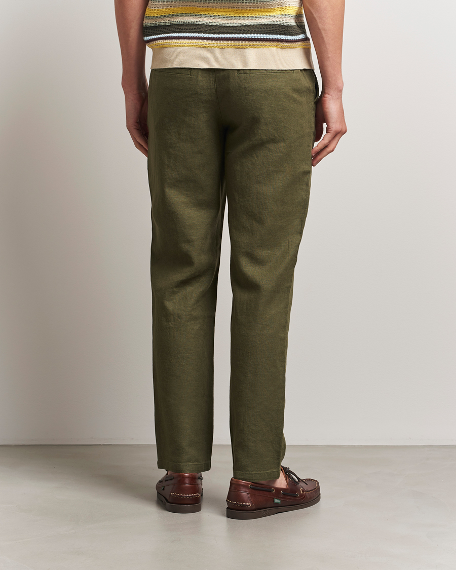 Men | Trousers | LES DEUX | Patrick Linen Pants Olive Night