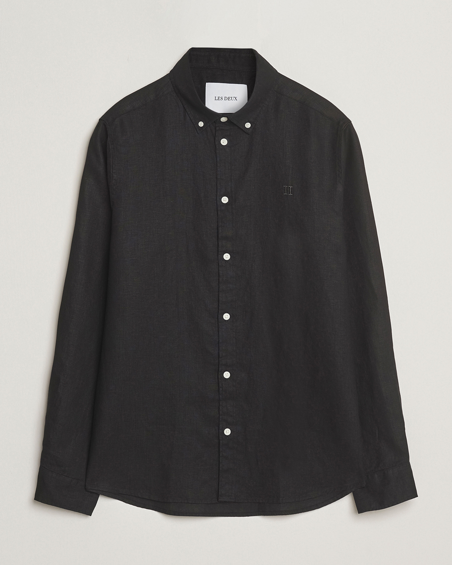 Men | Shirts | LES DEUX | Konrad Linen Shirt Black