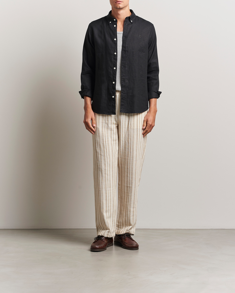 Men | Shirts | LES DEUX | Konrad Linen Shirt Black