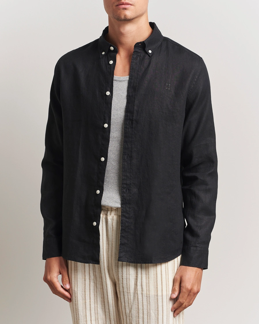 Men | Shirts | LES DEUX | Konrad Linen Shirt Black