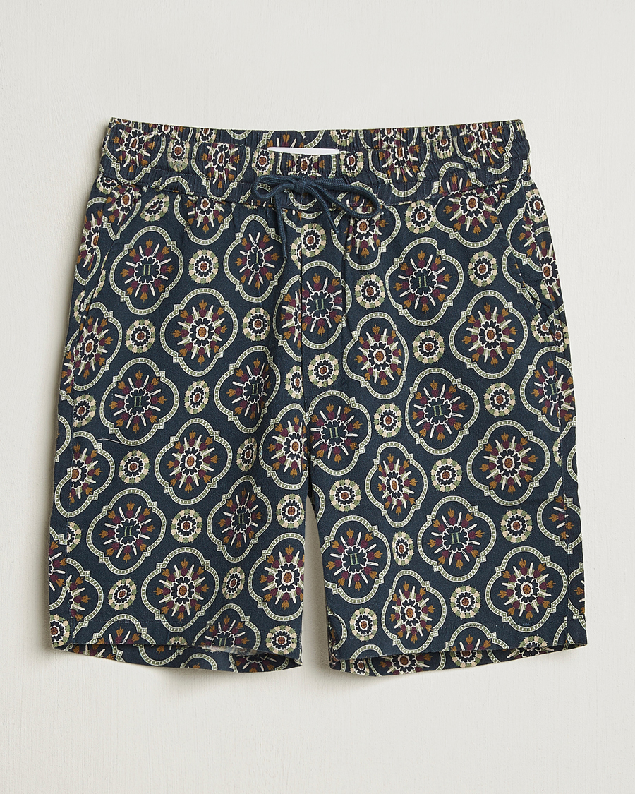 Men | Shorts | LES DEUX | Otto AOP Tapestry Shorts Dark Navy