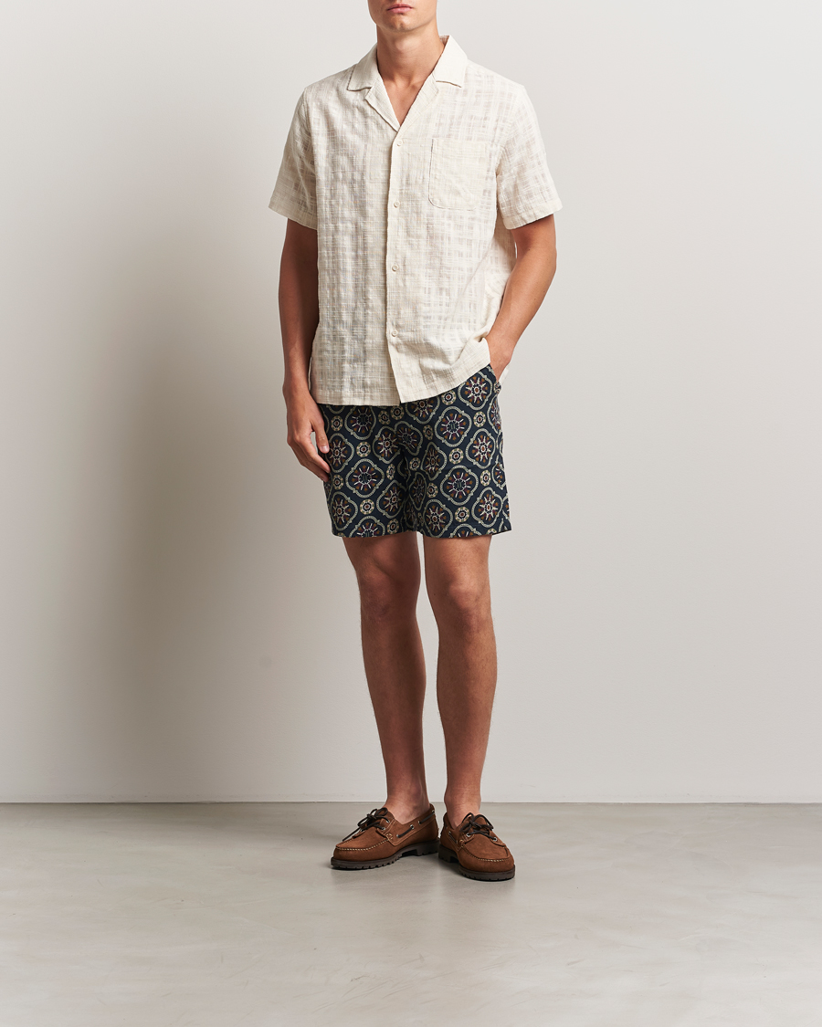 Men | Shorts | LES DEUX | Otto AOP Tapestry Shorts Dark Navy
