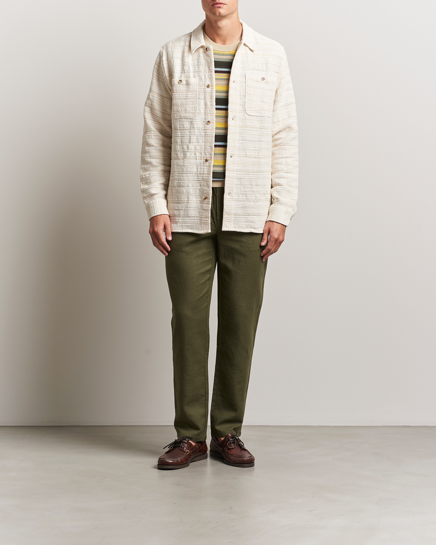 Men | Shirts | LES DEUX | Jonas Structure Stripe Overshirt Ivory