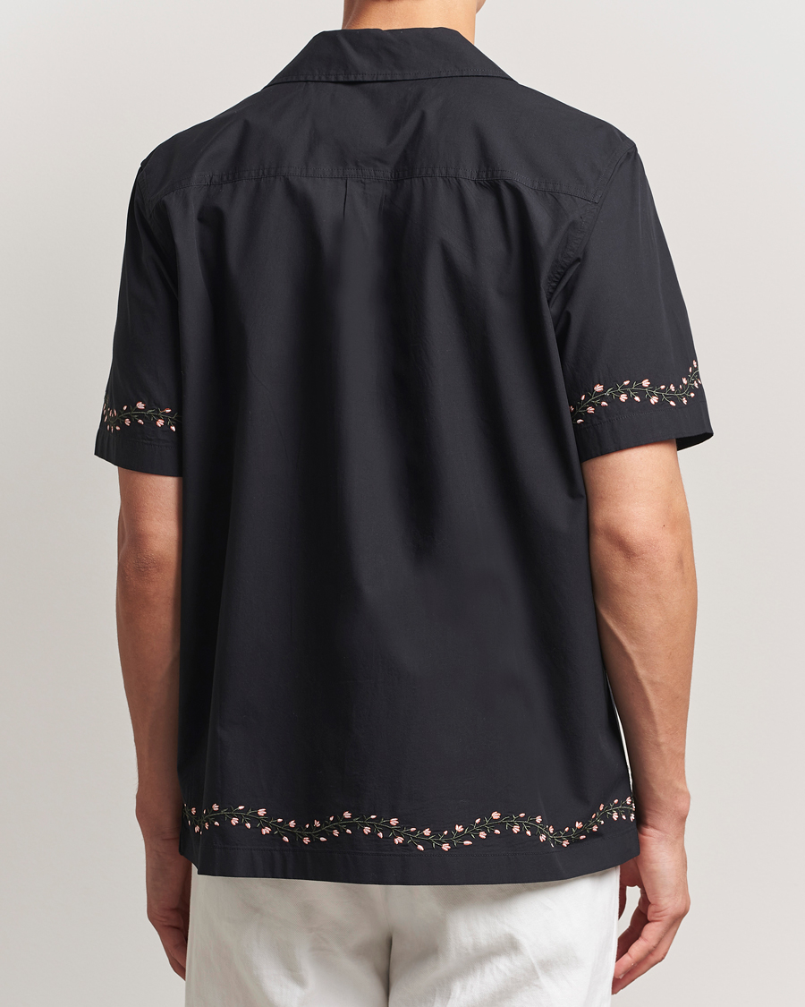 Men | Shirts | LES DEUX | Lesley Embroidery Short Sleeve Shirt Black