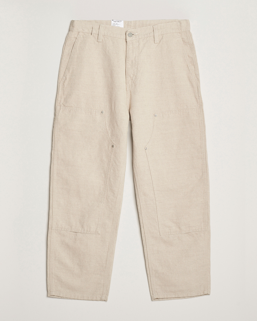Men | Trousers | Carhartt WIP | Walter Double Knee Cotton/Linen Pant Natural