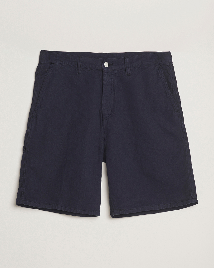Men | Shorts | Carhartt WIP | Walter Single Knee Cotton/Linen Short Dark Navy